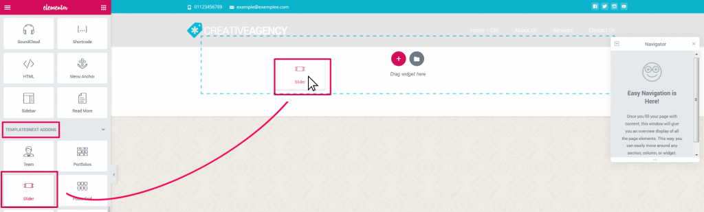 Drag And Drop Elementor Slider