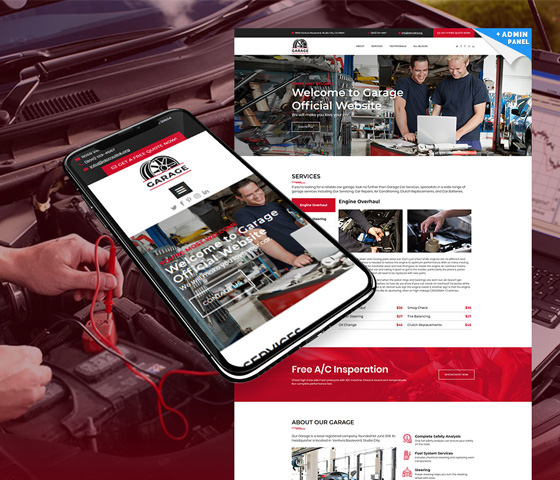 Car Garage Landing Page Template