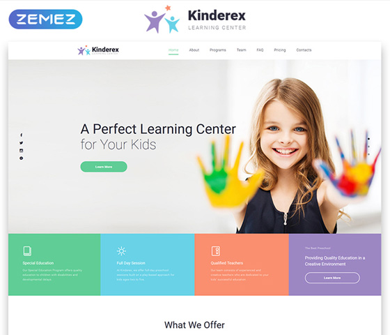 Kinderex - Kids Learning Center Landing Page HTML5 Template