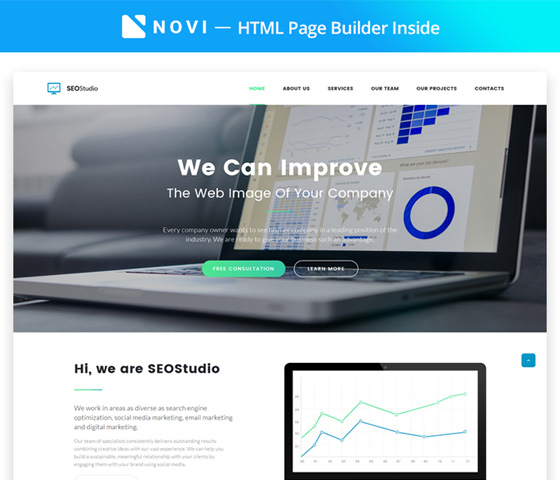 SEO Studio - Landing Page Template with Novi Builder