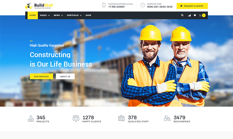 BuildWall - Construction Company WordPress Theme